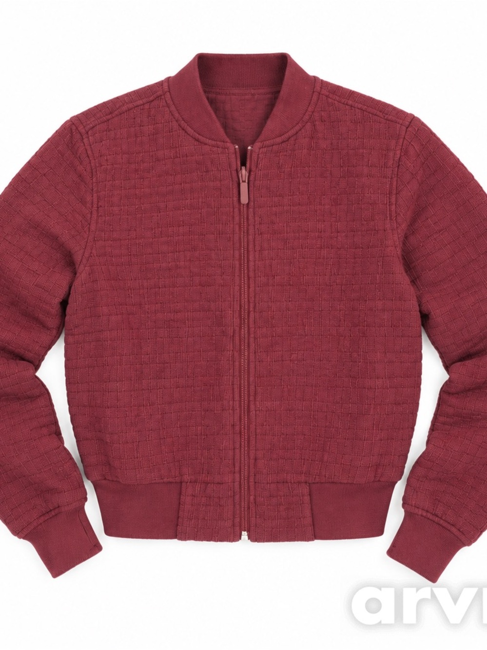 Women's Quilted Bomber Jacket - Wine